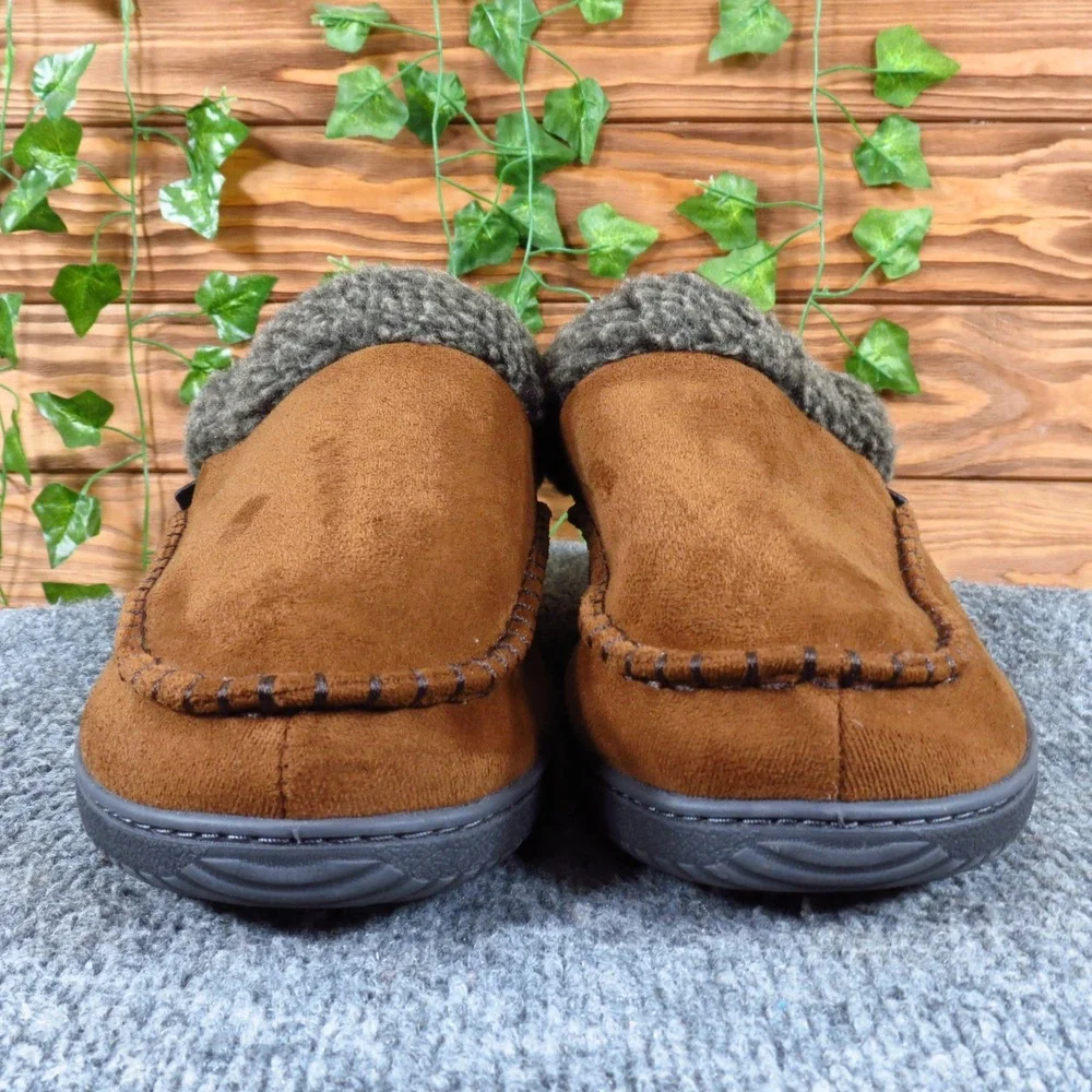 Dearfoams Marshall Mens Clog Slipper Size 9-10 Lounge Indoor Outdoor Brown Suede
